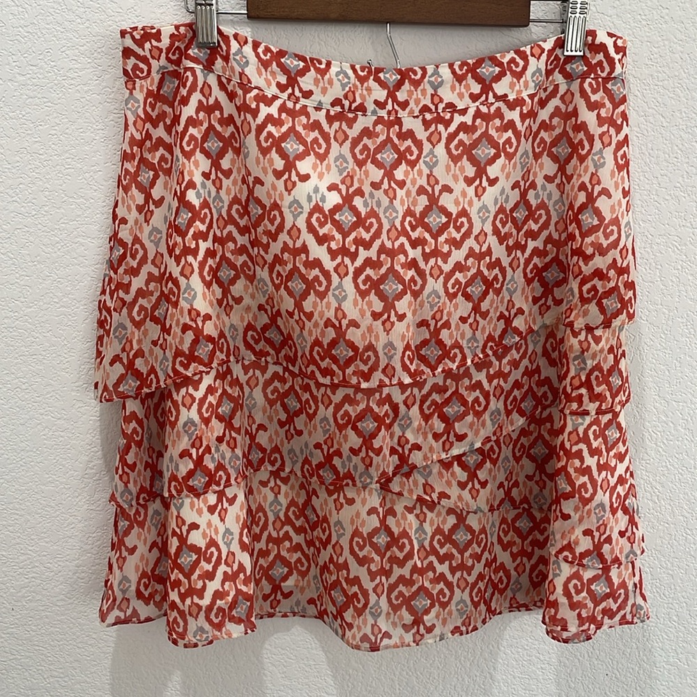 Garnet Hill Orange Pink A-Line Mini Skirt